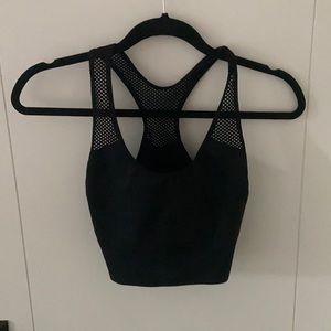 Black Sports Bra with Mesh Straps from Pink.
